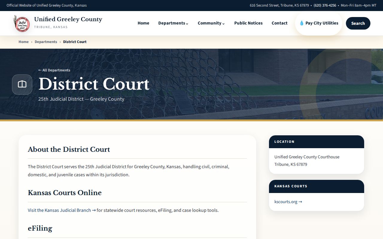 Greeley County court source for 72-hour release verification